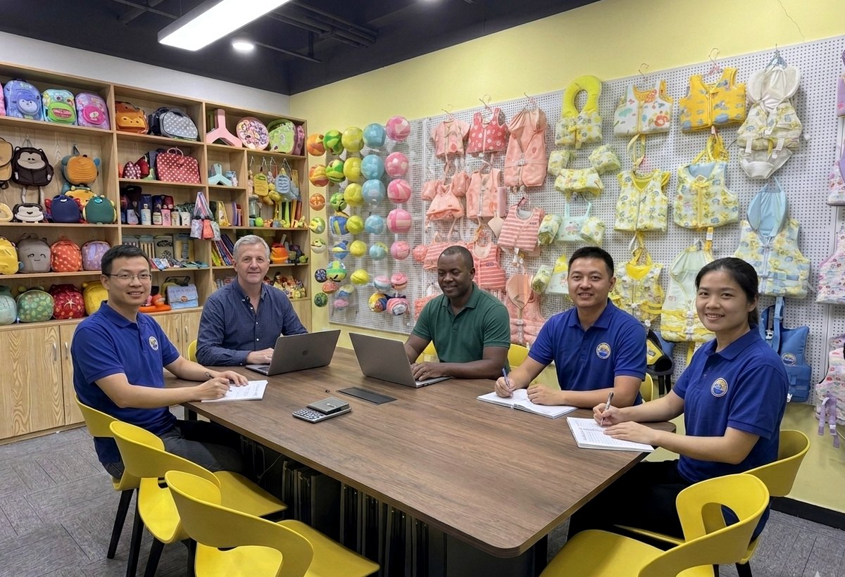Customer meeting with Huatop team in the sample room