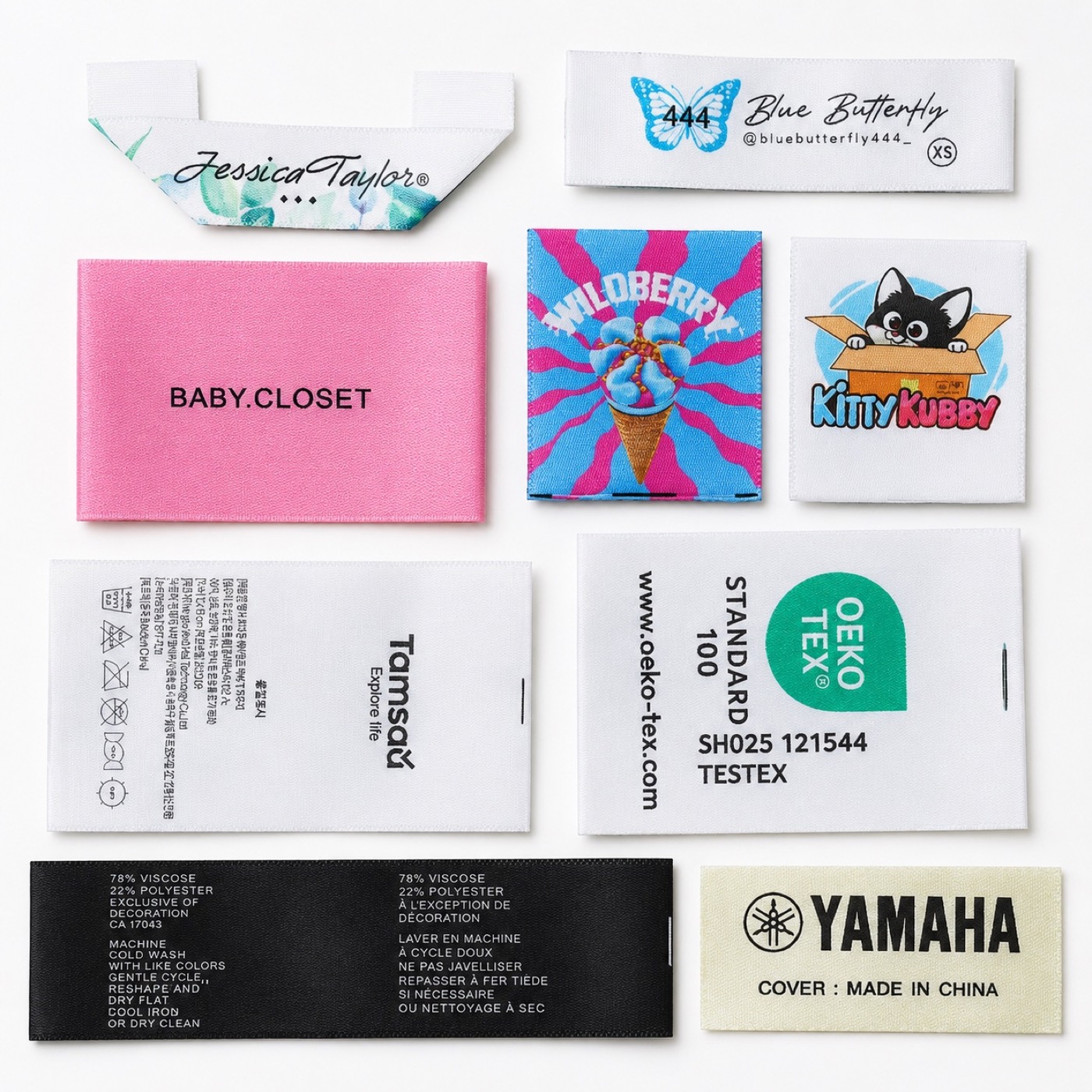Care label and sewn label options for kids swim vest production