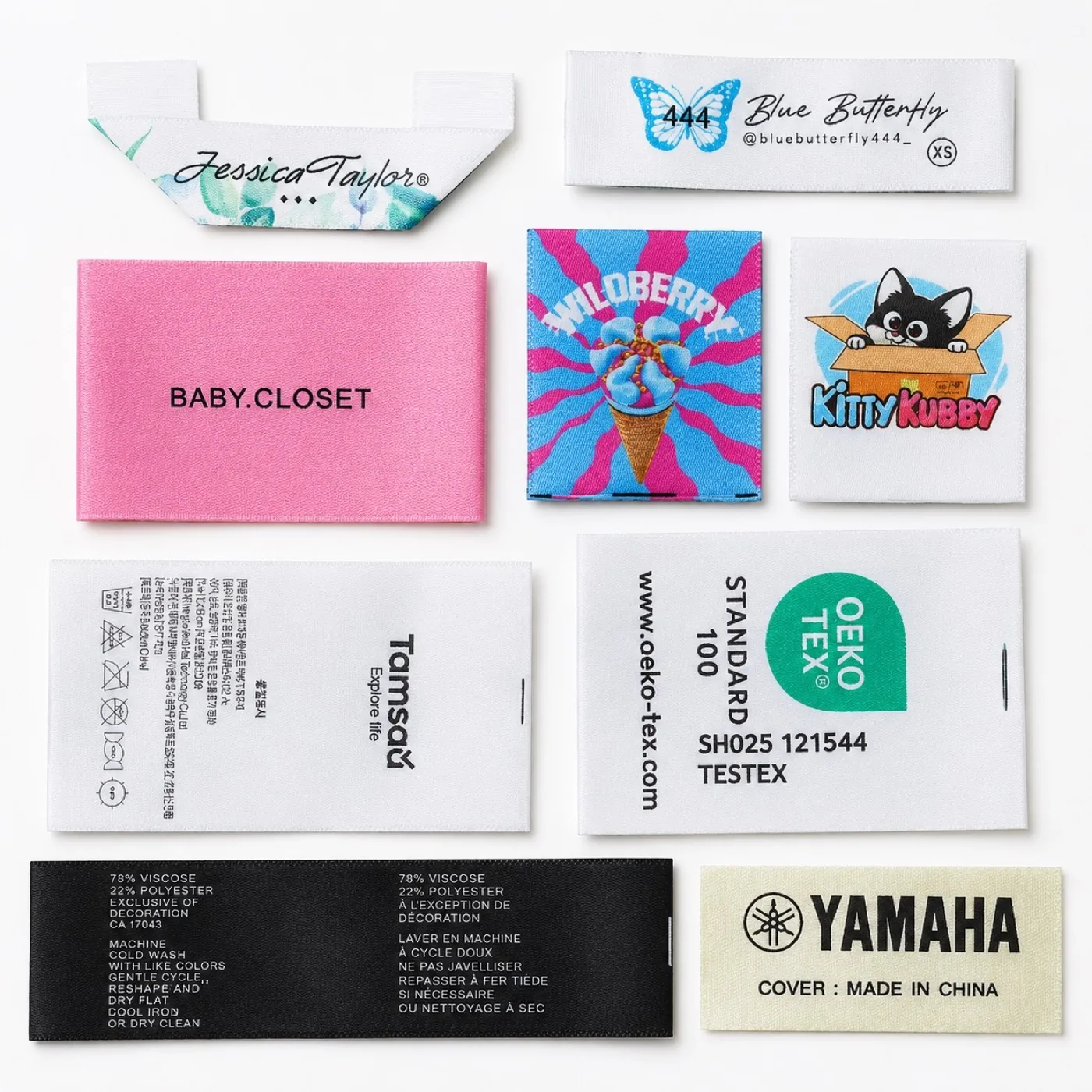 Care label and sewn label options for kids swim vest production