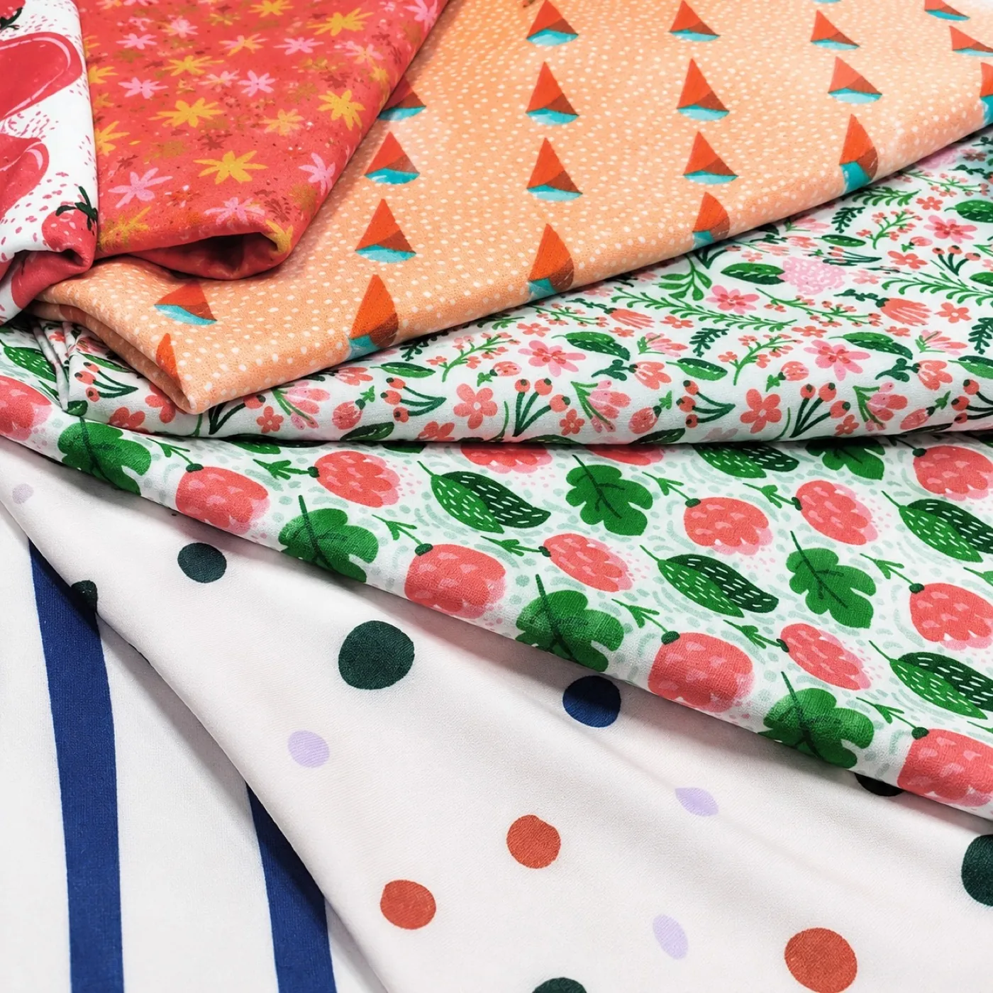Printed fabric options for kids swim vest collections