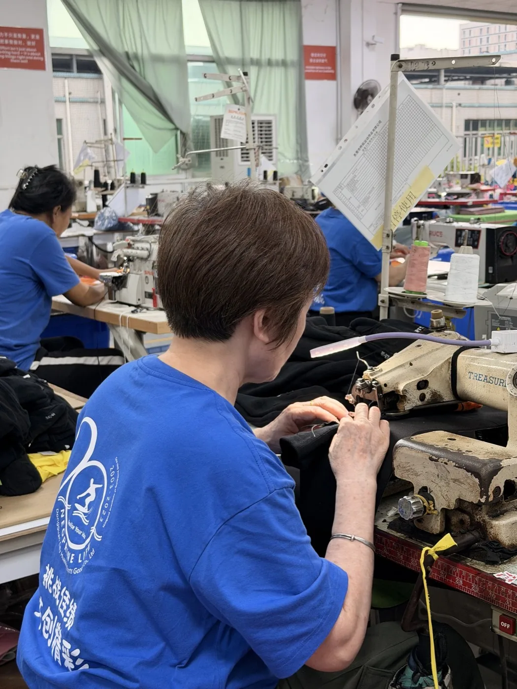 Factory sewing sample quality check for neoprene products
