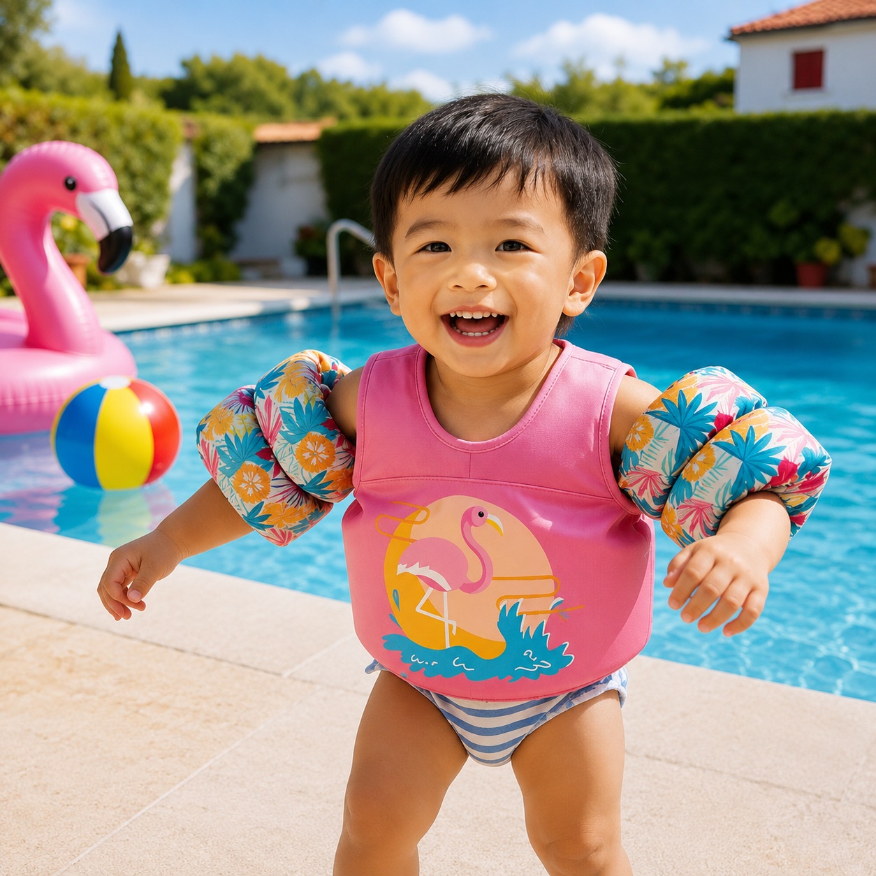 HV098 2-panel arm float swim vest with neoprene shoulder support