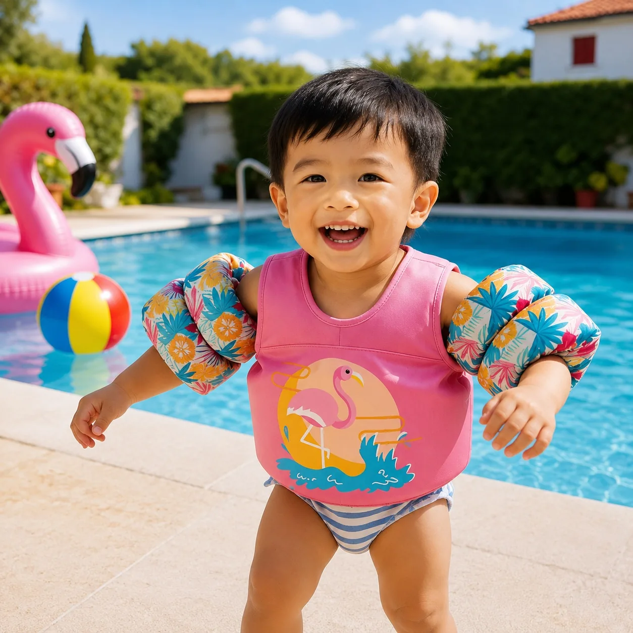 HV098 2-panel arm float swim vest with neoprene shoulder support