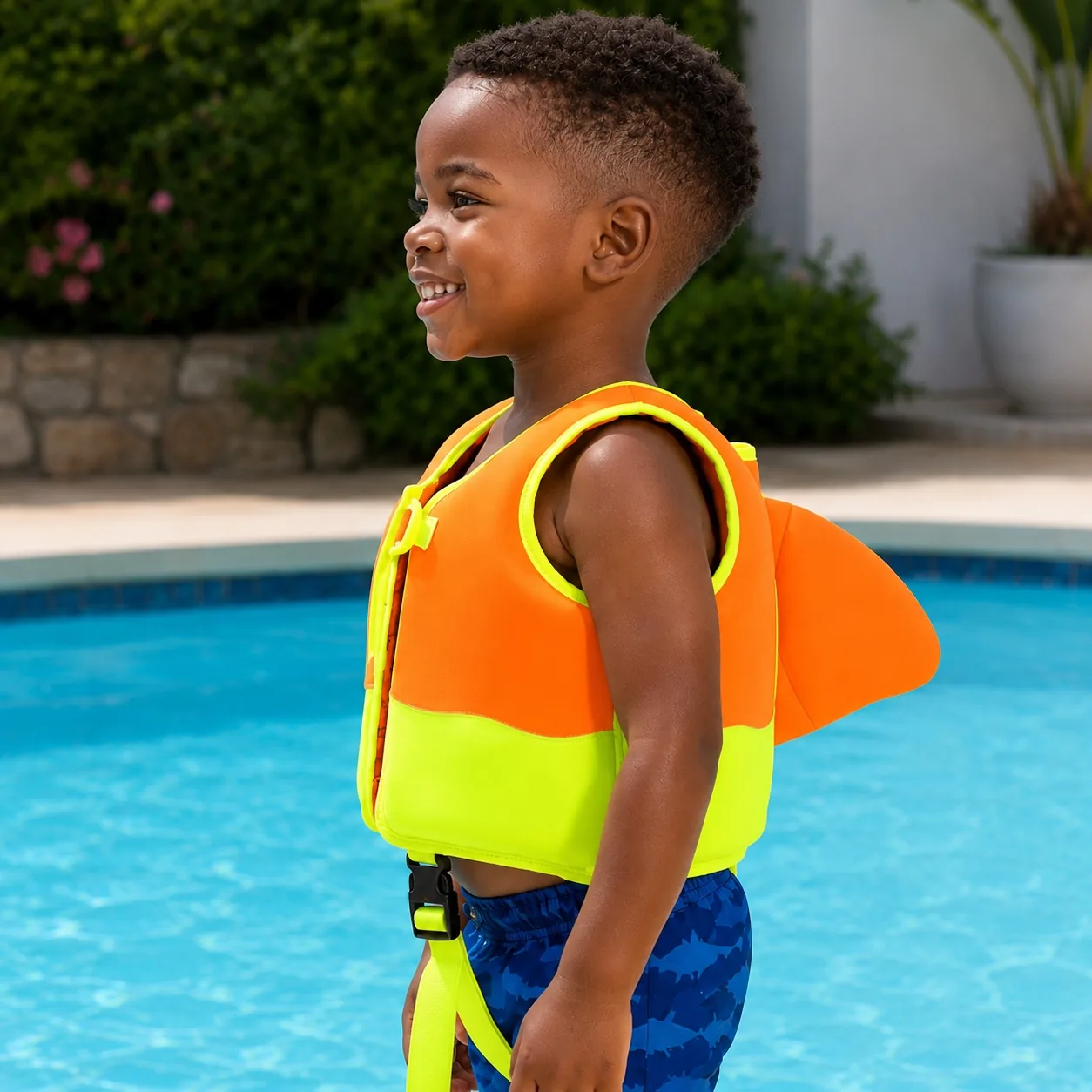 HV160 kids swim vest with back fin design