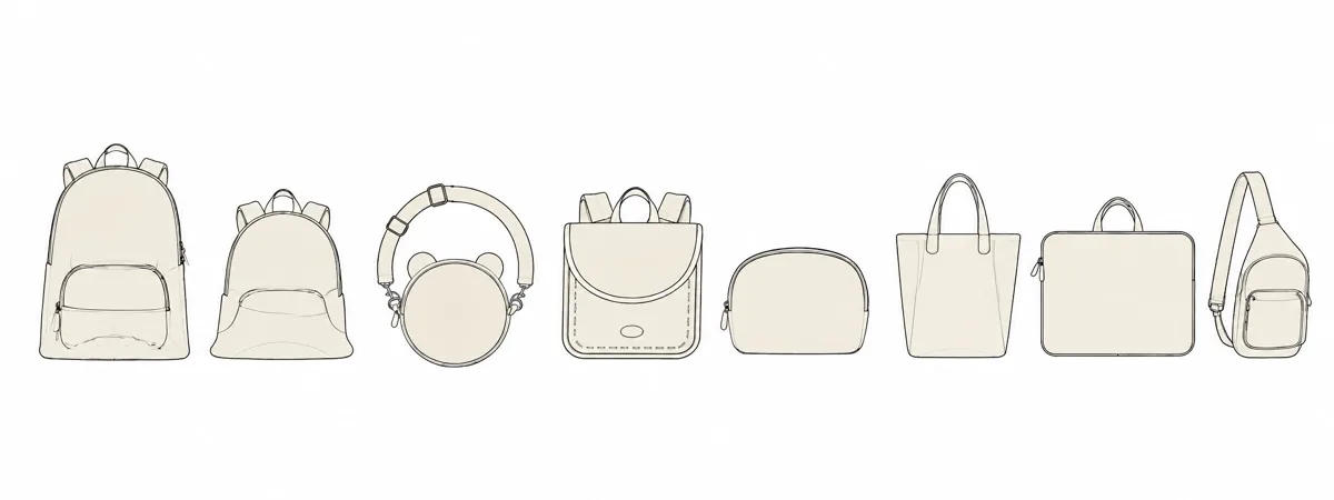 Neoprene custom bag style sketches for product selection