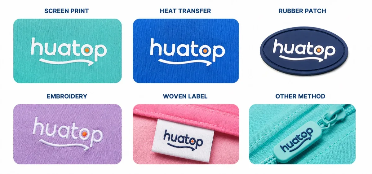 Neoprene bag logo method options