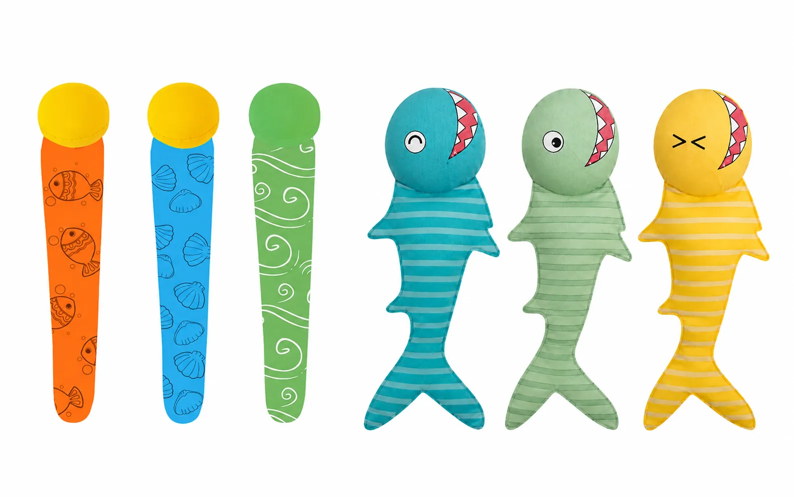 Neoprene tail ball and shark tail pool toys