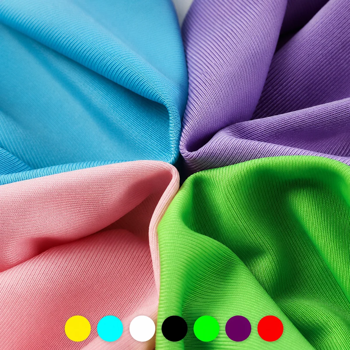 Colorful polyester spandex fabric swatches for rash guards