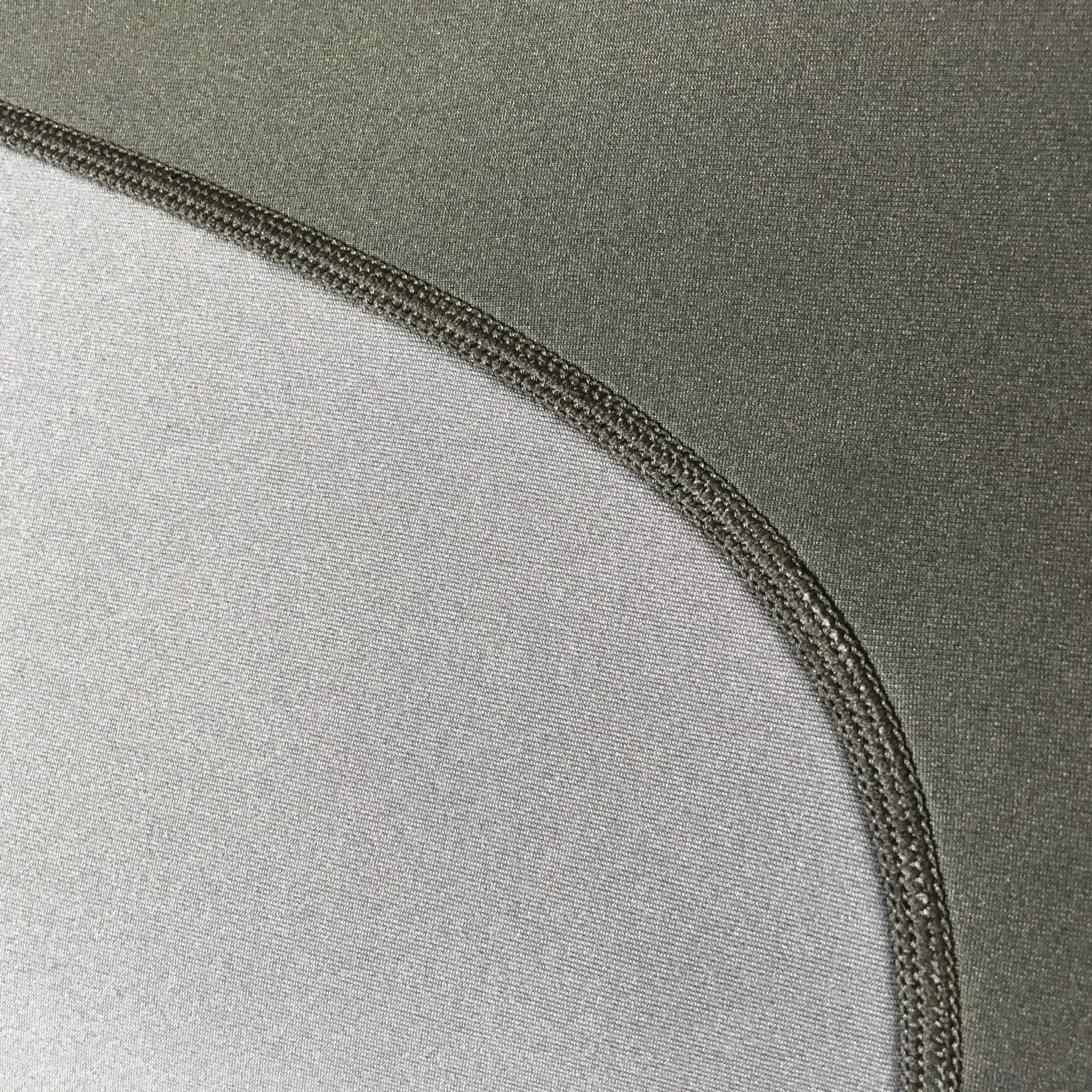 Four-needle six-thread stitching detail